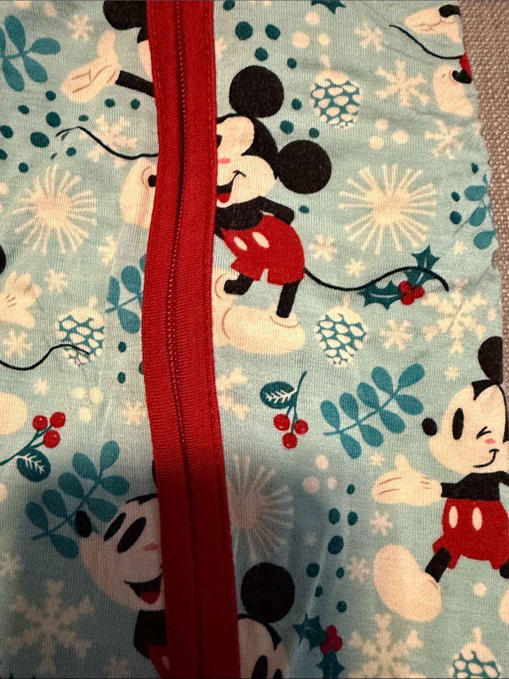 Little Sleepies Mickey Winter Wonderland Zippy Bamboo Pajamas, 3-6mo